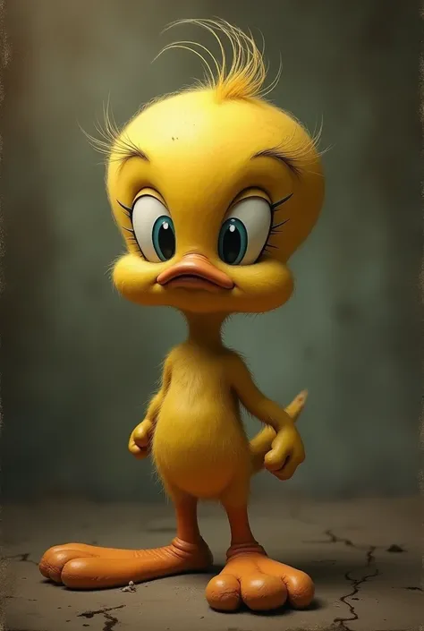 Tweety from the Lonneys but make it look very serious and old