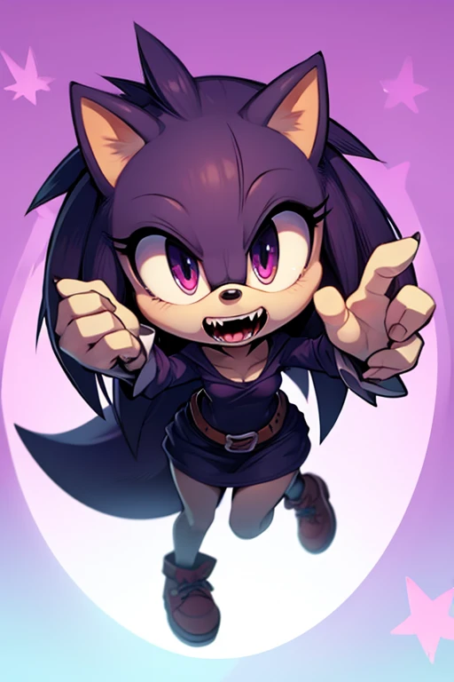 Female furry scary creepy hedgehog tiny toons adventure style 