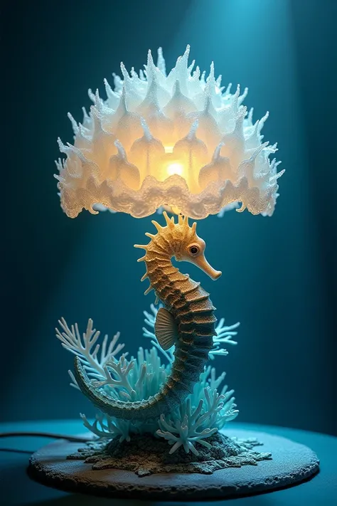 Create an image of a marine-themed lamp