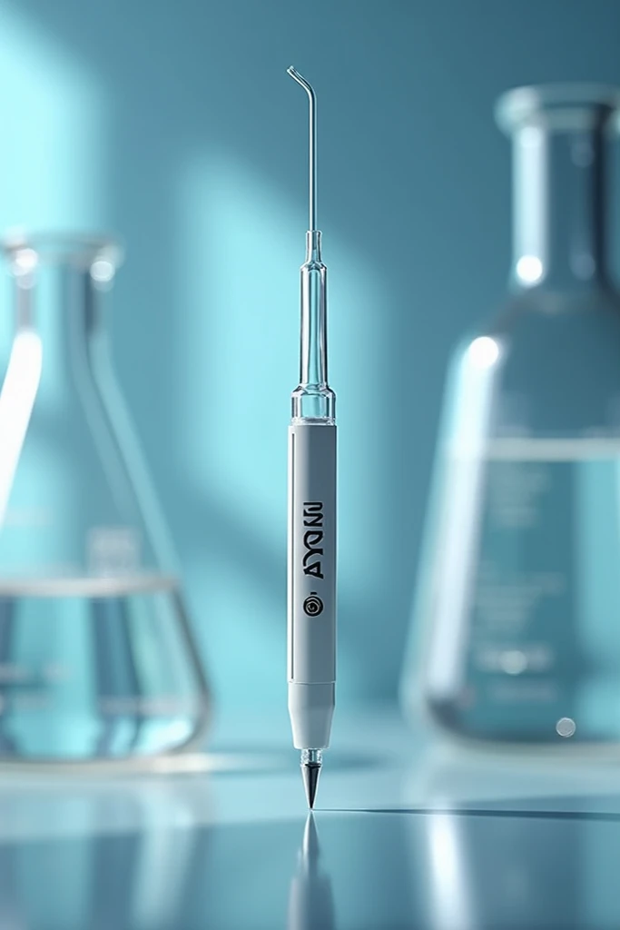 Picture of the letter  "and"  on a suction pipette 