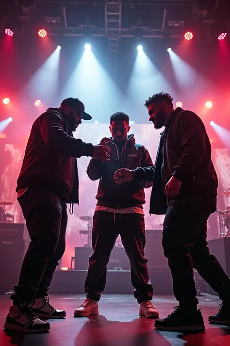 Three rappers in concert