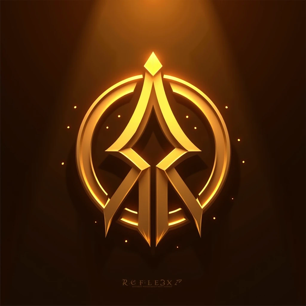 Create a logo called Reflex77 using the golden color of Christmas Eve. It is eye-catching and striking.
