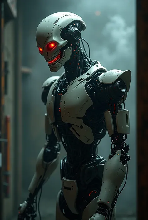 a realistic photo of a vampire robot