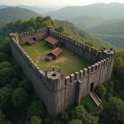 wooden wall, built to protect a small village  (((( locations vertical view from above ))))