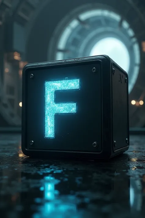 Portal 2 company cube with the initial F 
