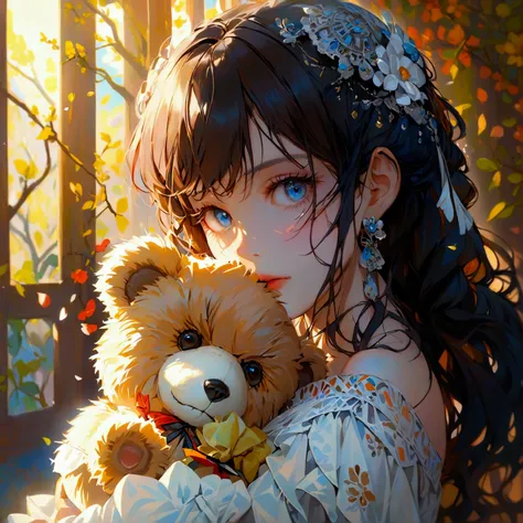 girl and teddy bear 