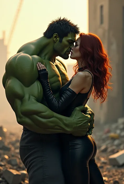 Hulk kissing Marvels Black Widow