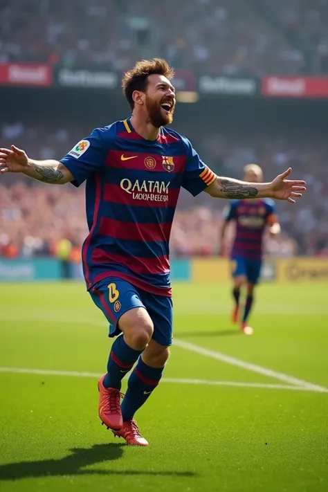 Messi celebrates Ronaldos celebration