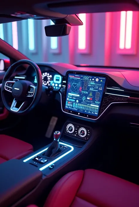 90s retrowave square car interior PANEL