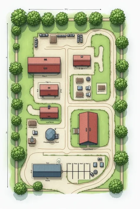  Preparing a technical design for a bovine milk production system , that includes facilities for housing , grazing areas ,  milking area with the layout and number of places needed ,  demonstrating the flow of movement of animals in the system . in additio...