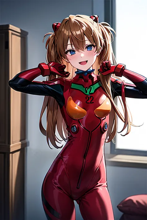 (( best quality)), ((masterpiece)), (be familiar with),  perfect face, indoor, bedroom,  viewer,
one woman,  soryu asuka langley...