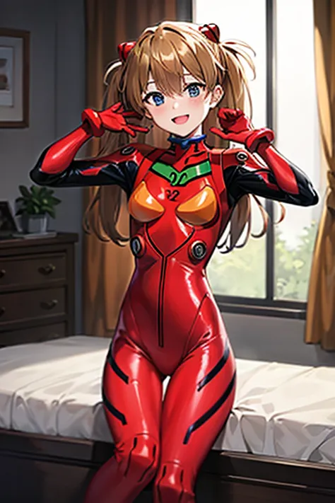 (( best quality)), ((masterpiece)), (be familiar with),  perfect face, indoor, bedroom,  viewer,
one woman,  soryu asuka langley...