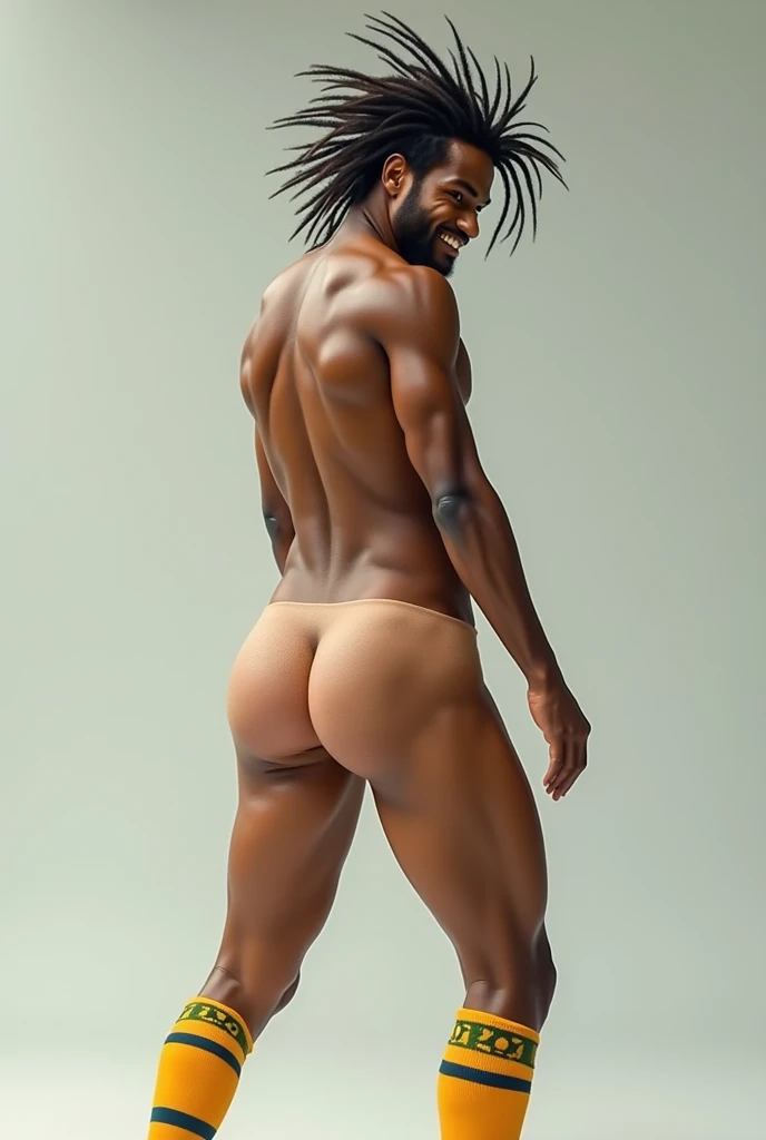 Ronaldinho with his bare buttock