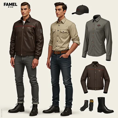 The FAMEL employee uniform combines vintage-inspired style with modern functionality, reflecting the brand’s rich history while maintaining a contemporary edge. It has a rugged yet refined aesthetic, incorporating elements that speak to FAMEL’s iconic moto...