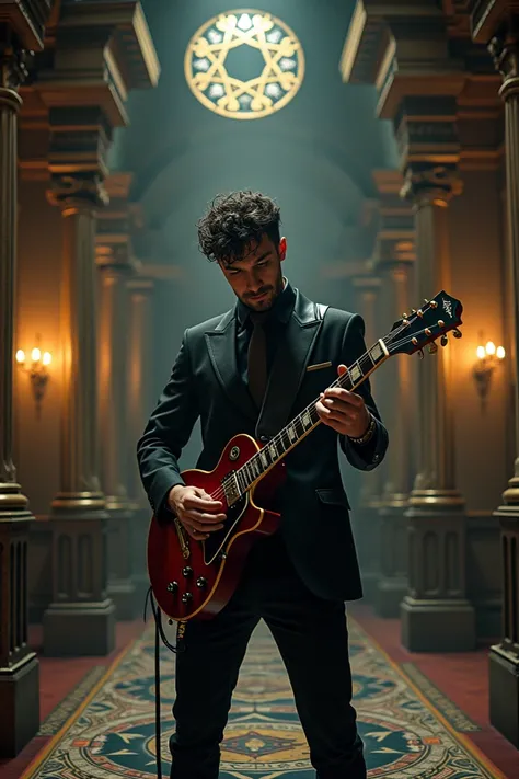 Guitarist with masonic arrangements