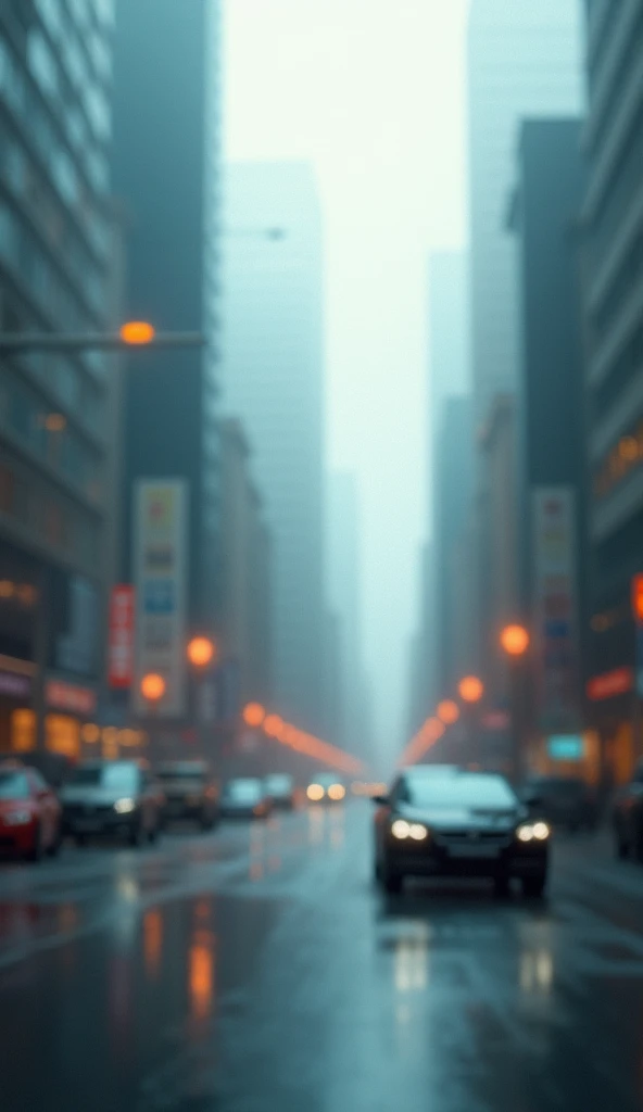 Blurry city with some cars. 