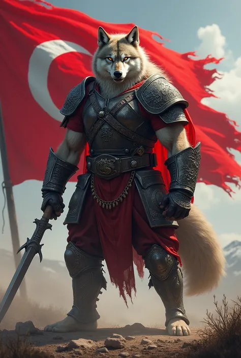 Wolf soldier, wolf soldier, Turkish flag