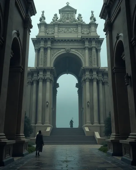  Create the original image of the entrance to the Vatican, but with a mysterious air  