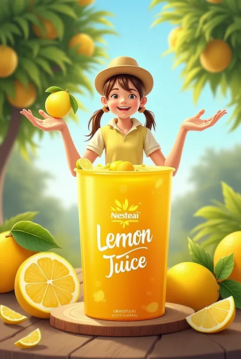 Design for sale of lemon juice and nesteea