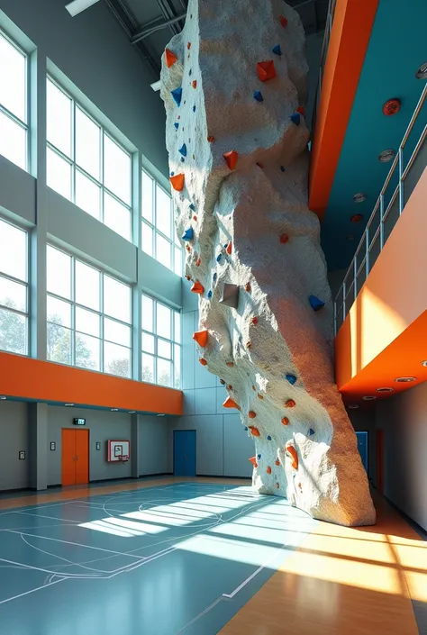 Recreation Centre indoor area  rockwall, sports court without people 