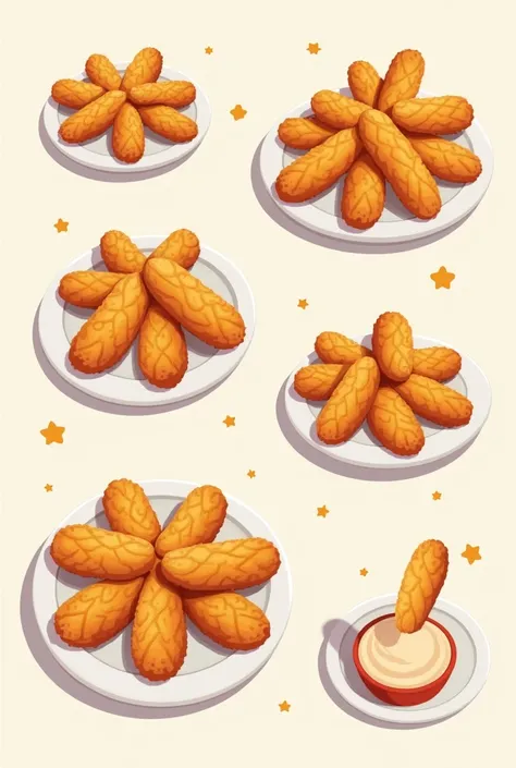  Create vector images of food plates  (Chicken Fingers )  that I can use as decoration in my programming project 