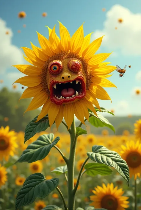 A sunflower having an allergic reaction 
