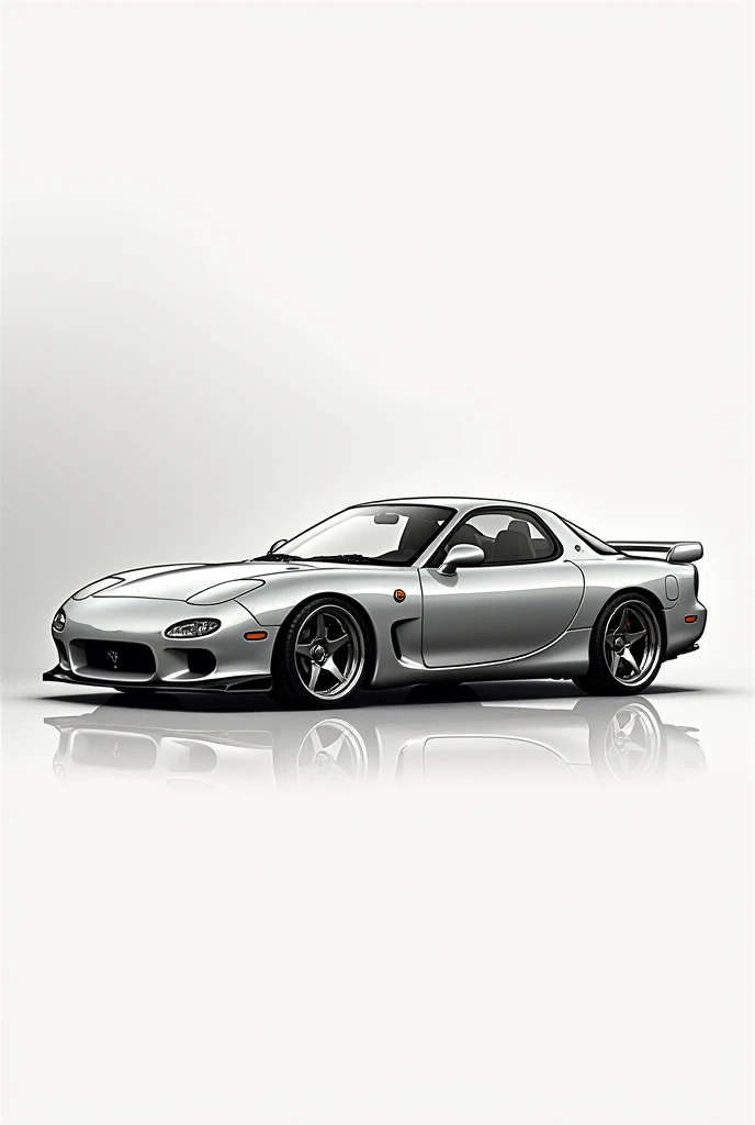 A Mazda rx 7 in detailed illustration art style