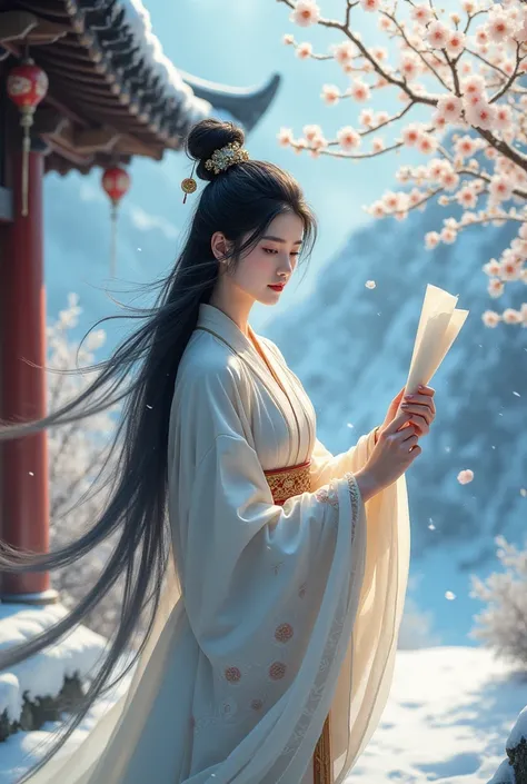 Extremely long-distance lens, highest quality、masterpiece、超High resolution、(Realistic:1.3)、RAW Photos,A beautiful girl, Perfect face, Pretty Face, Wearing traditional  dress, Zen style, Bright Star, Light and Shadow, Ancient White, epic, Extremely delicate...