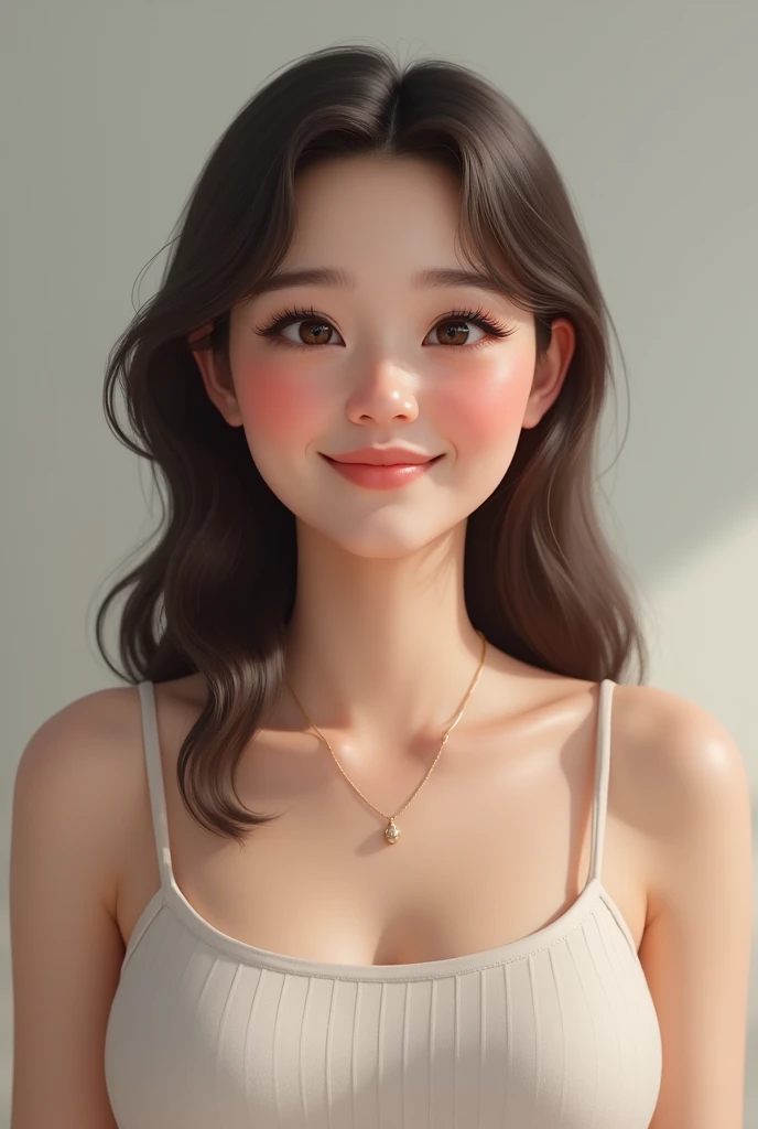 cute but fat girl 25 years old realistic photo