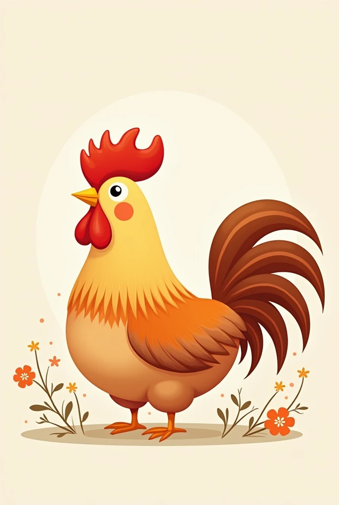 Create an image of cute wood rooster element from chinese zodiac sign 
