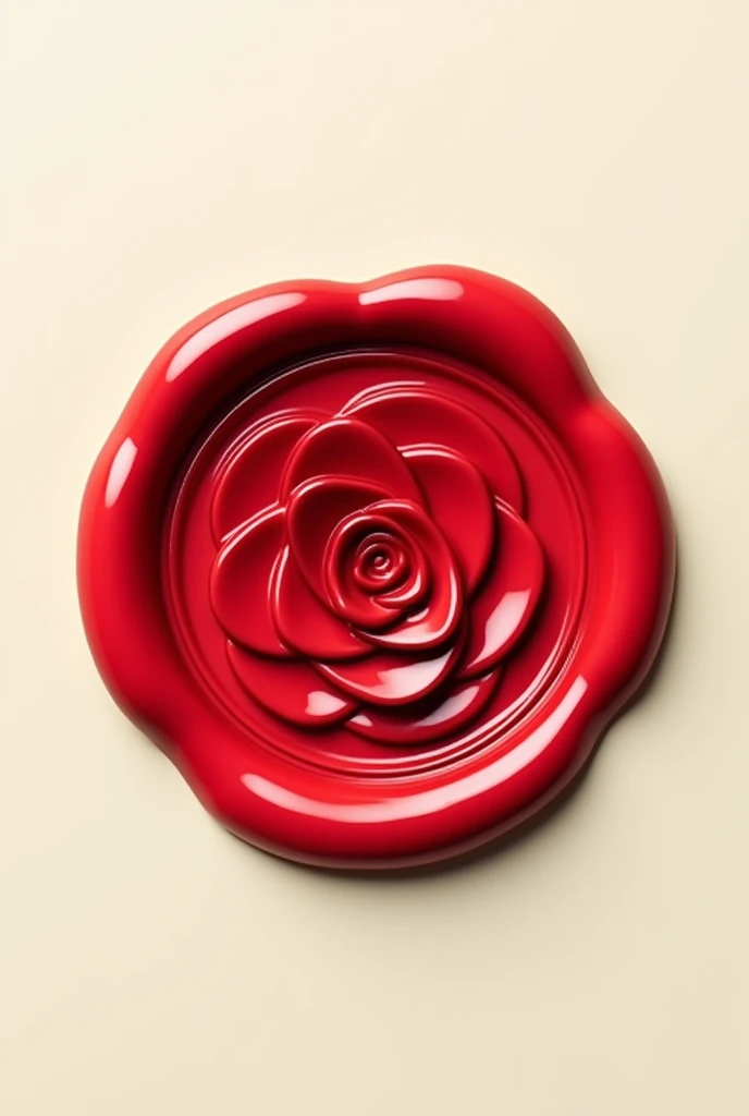 Flat Red Rose seal top view