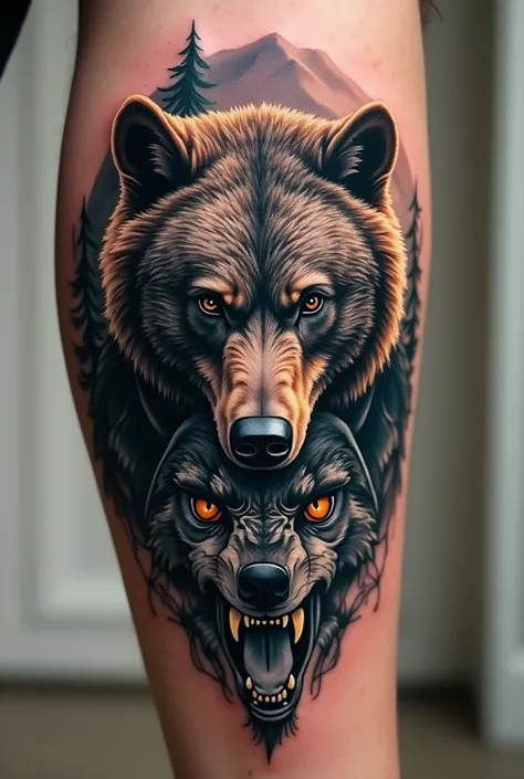 bear and wolf tattoo