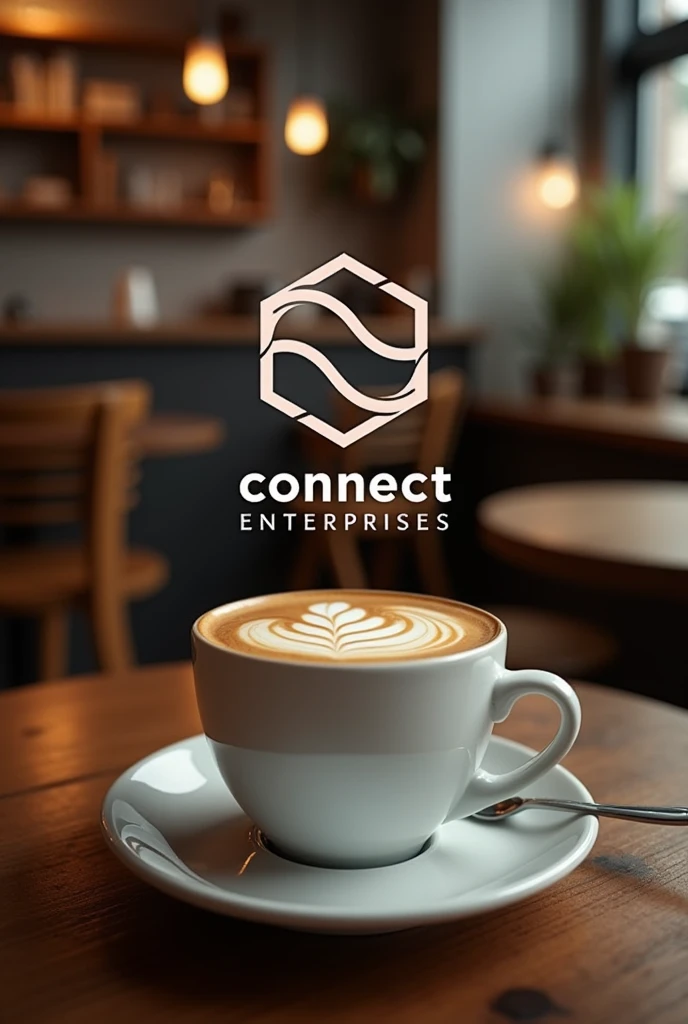 Create a Whats cover image with the symbol of Connect Enterprises and Coffee