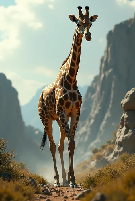 Video: Strong hybrid giraffe walking 