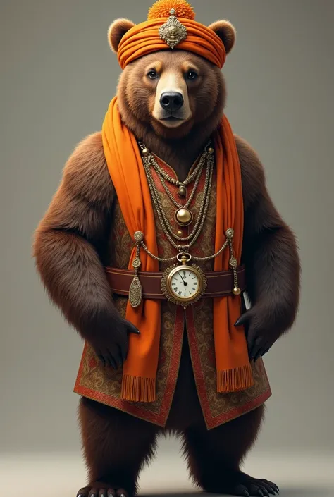 Handsome bear wearing dastar and watch