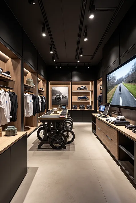 
The layout of the FAMEL Flagship Store is thoughtfully organized to guide visitors through a cohesive experience:

Entrance: Opens to the Personalization Section, featuring interactive screens for customizing motorcycles.
Merchandise Area: Adjacent to the...