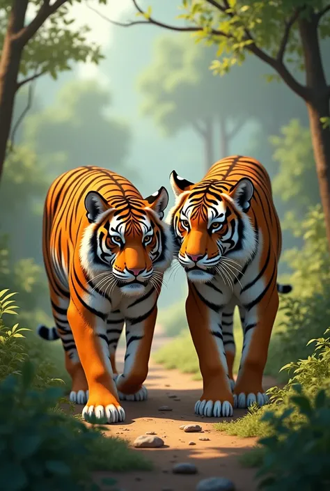 2 tiger 
Ron is his new girlfriend who always walks together and looks for food, Lin sees that but it doesnt matter. a few days later, Lin saw that Rons girlfriend was with someone else, she didnt tell Ron because she wanted to he said that Ron should be t...