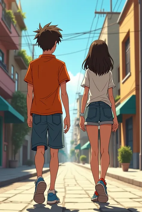 
o Sequence 1 :  Rolex and Camila walk the streets of Barcity.
Rolex a boy with 1 . 70 cm with messy semi-long hair ,  white skin color  ,  thin but marked build ,  her clothing is a wide shorts ,  without a polo shirt and wide sneakers .                  ...