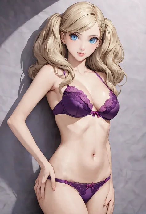 ,alone、、BeSt Quality、 detailed eyeS on board、、、 、(Purple　panties))))　  Blonde、redbra、 High Quality 、   Purple Lingerie、Small breasts、Big Breasts