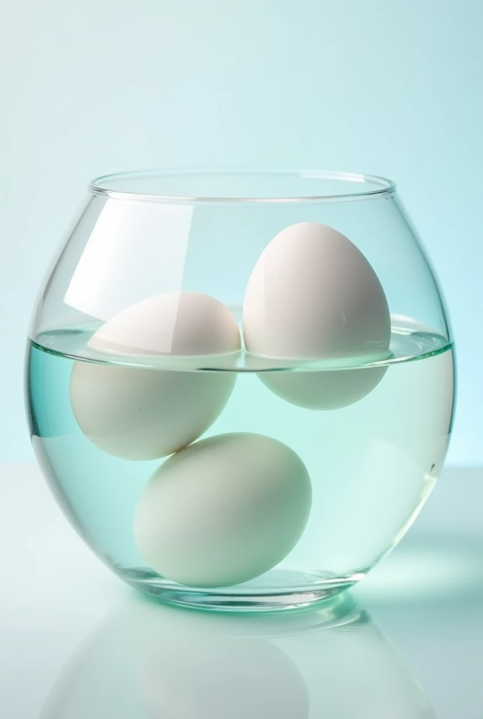 Experimental image of eggs with ethyl alcohol