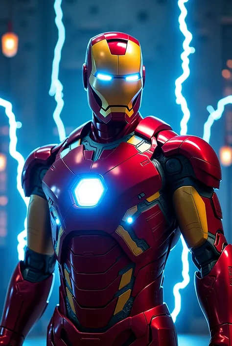 Iron Man banner with lighting for the walls of a themed restaurant
