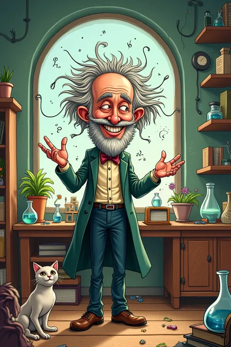 Create a funny James Clerk Maxwell cartoon 