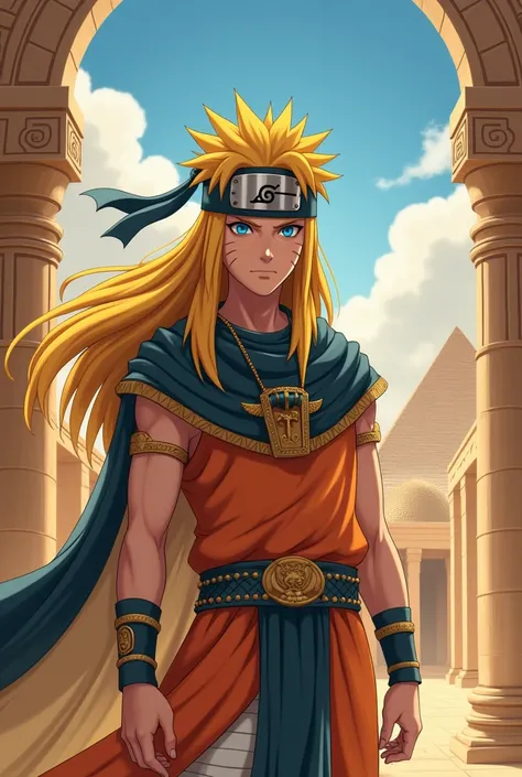 Long-haired Naruto as queen of Egypt 
