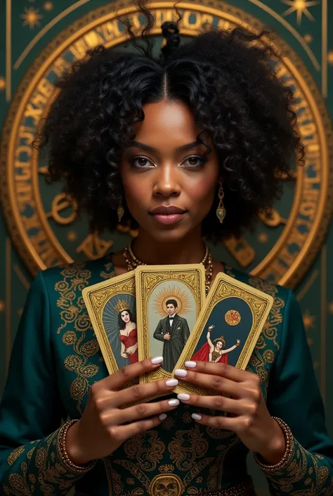 Tarot advertising similar to Beyoncé showing her tarot cards