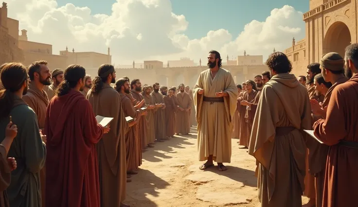 Daniel teaching The people of Israel in the bible with different activities 