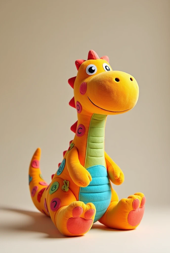 educational dinosaur plush toy with letters and colors for ren