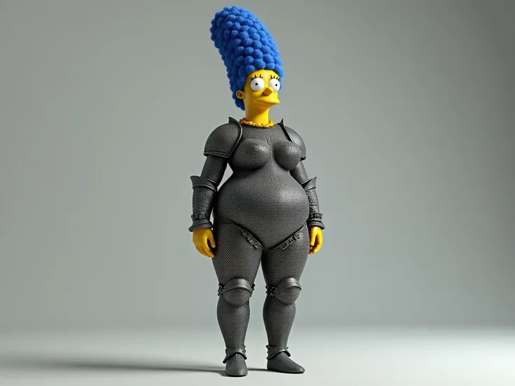 4 3d marge simpson in chainmail armor with big backside size exposed