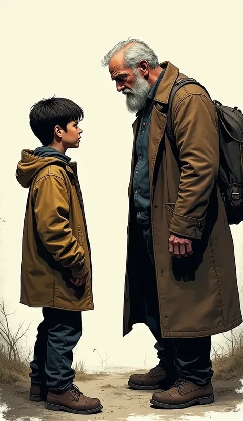 " With a direct look and a tough voice , The father in the coat  , explains to his son why he doesnt dare to yell at him,  but feels free to disrespect his mother .  He highlights her courage and sacrifices ."( Picture like nude comics )