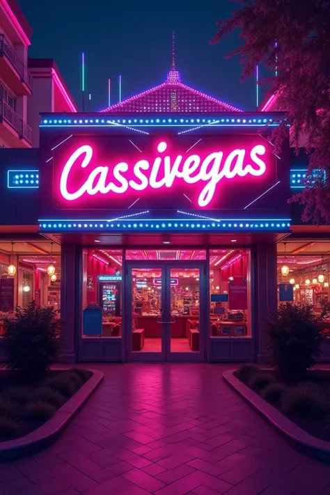  Create an art a commercial front slogan with the name CassiVegas. lazer, Fun and Emotion .