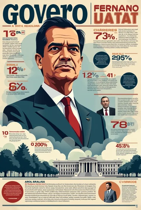 Make an infographic about the Collor government written in Portuguese 